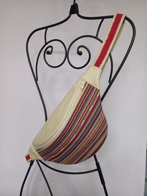 SAC BANANE RAYURES INSPIRATION AZTEQUE