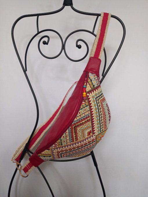 SAC BANANE MIXTE LOZANGES MULTICOLORES