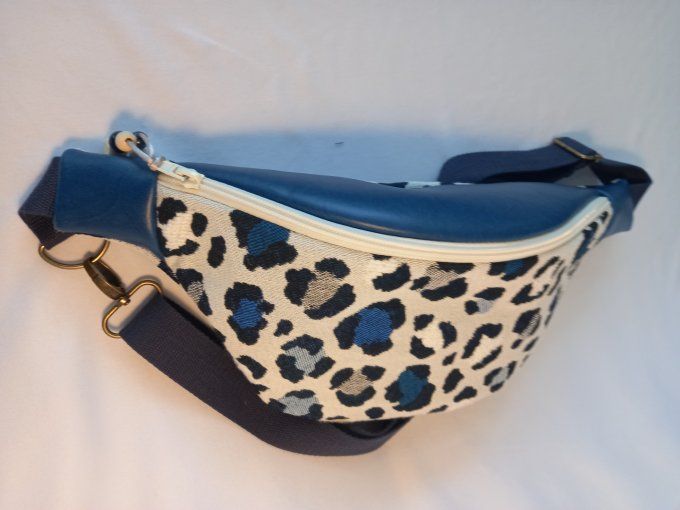 SAC BANANE LEOPARD BLEU ET SIMLI ASSORTI