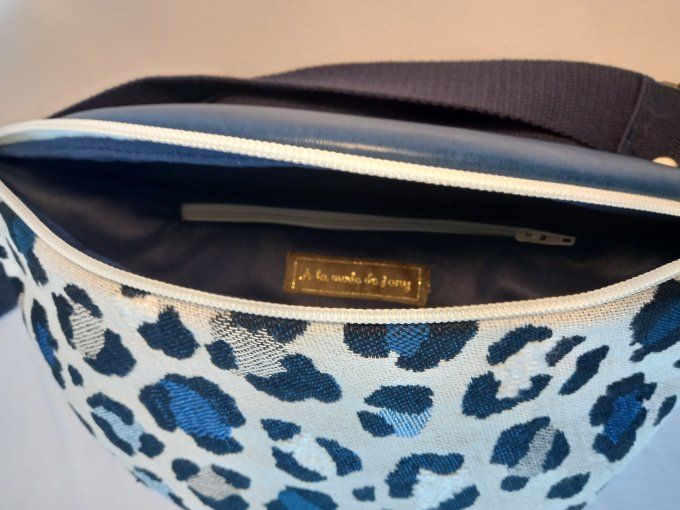 SAC BANANE LEOPARD BLEU ET SIMLI ASSORTI