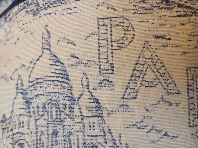 SAC BANANE EN TOILE DE JOUY BLEU THEME PARIS