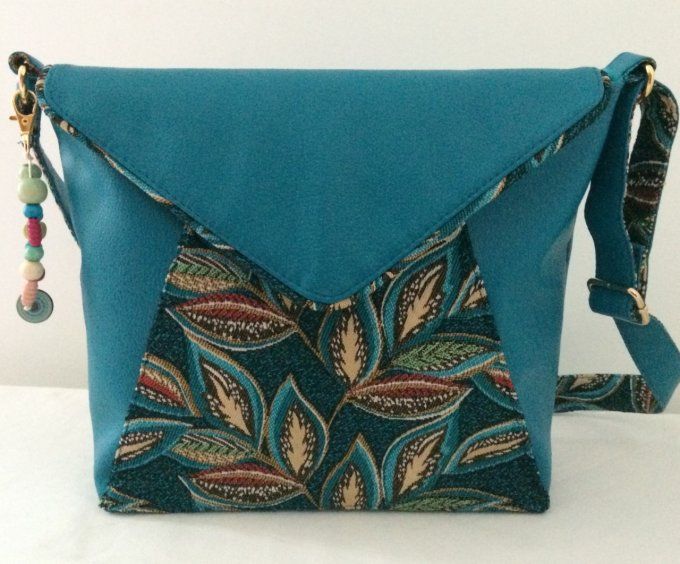 SAC BESACE BELLA FEUILLAGE TURQUOISE