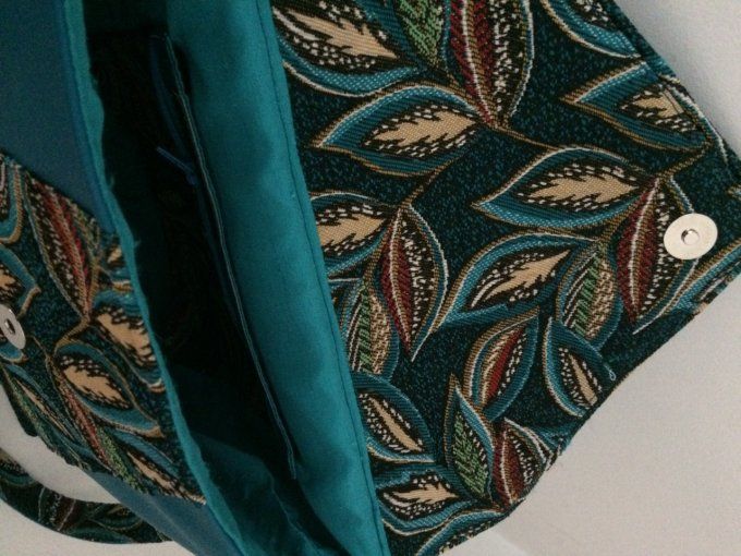 SAC BESACE BELLA FEUILLAGE TURQUOISE